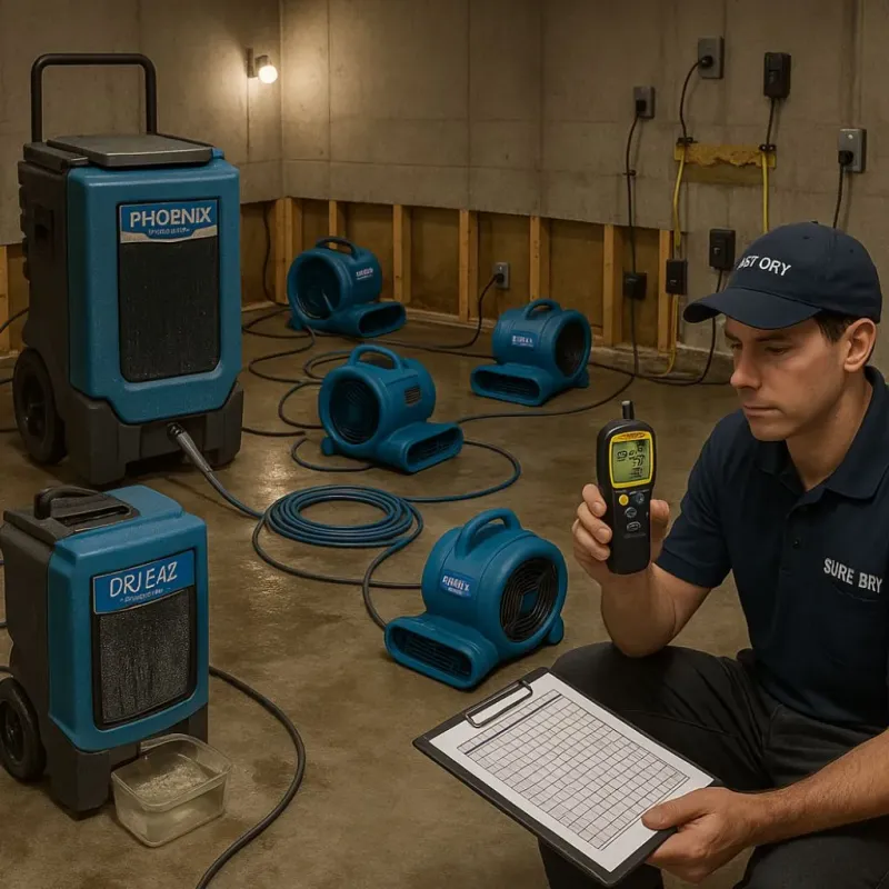 Structural Drying and Dehumidification process in Desert Hills, AZ